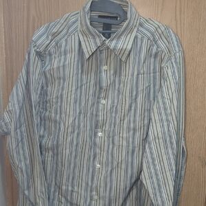 Claiborne Crazy Horse Casual Blue and Tan Button Down Shirt